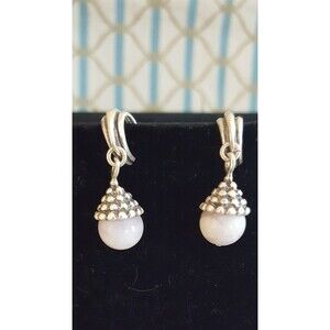 AVON NR / Avon NR Pearl Metal Drop Earrings / Bridal / June Birthday